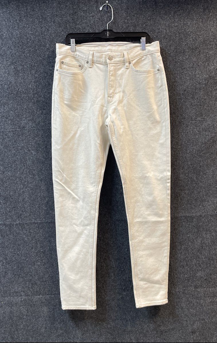 Banana Republic Men's Off-white Washwell Slim Fit Hemp Blend Jeans Sz 33x34