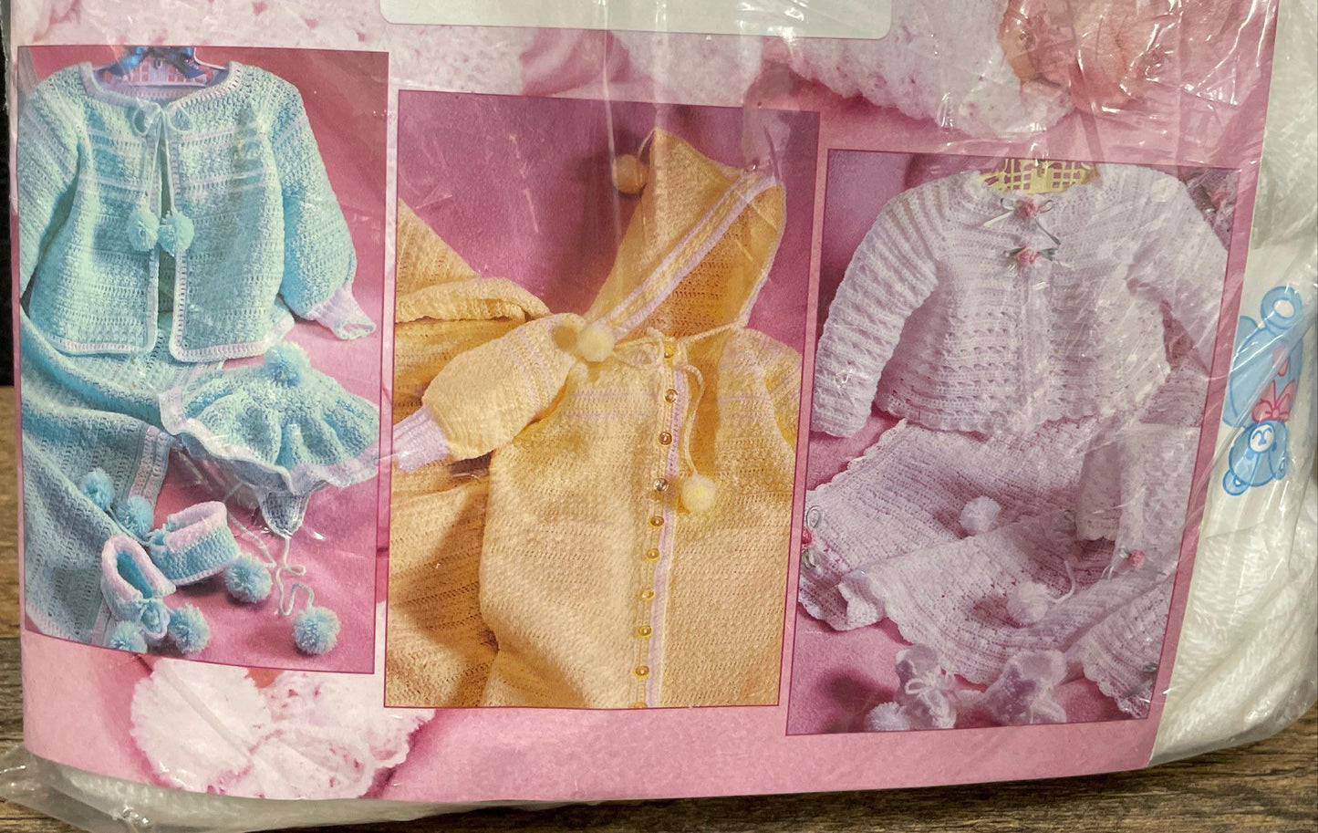 Vintage 90s Mary Maxim For the Best-Dressed Baby Crochet Kit Alice Hyche White