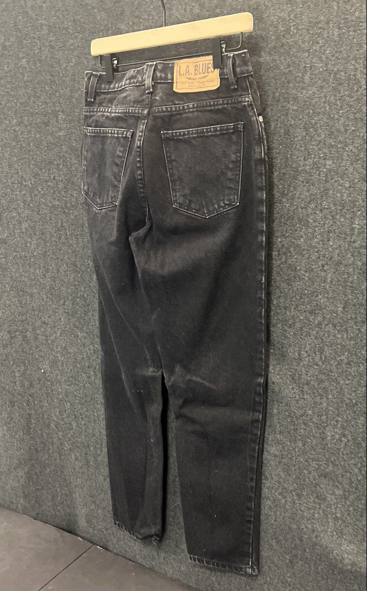 Vintage 90s L.A. Blues Women's High Rise Tapered Black Acid Wash Jeans Sz 10