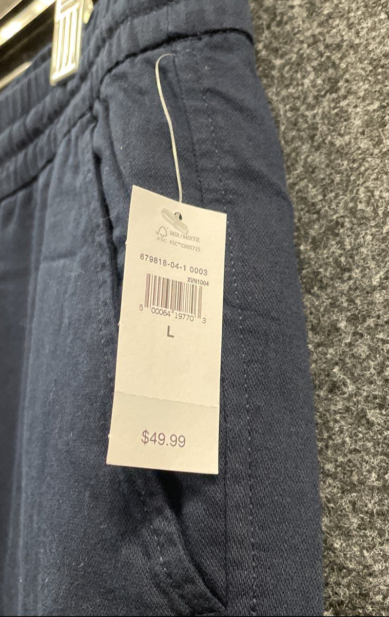 GAP Men's Navy Blue Cotton Rayon Blend Easy Pants Elastic Waist NWT Size L