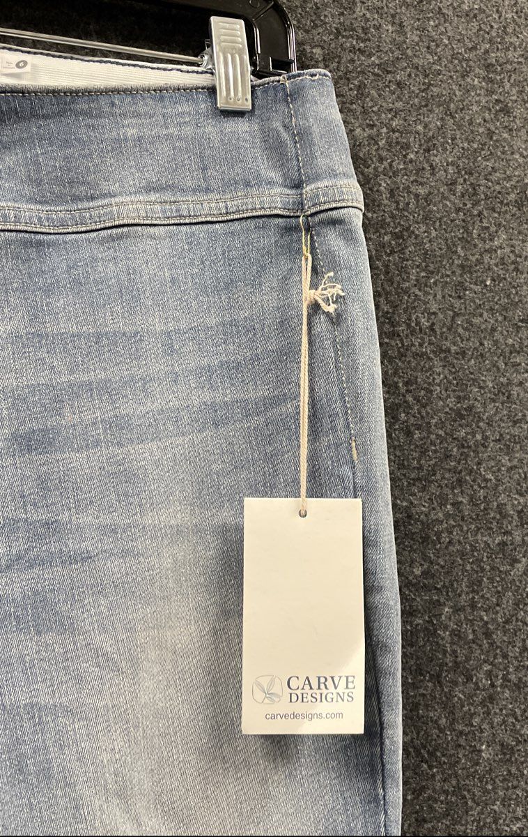 Carve Designs Women's Alma Jeans Beach Blue High Rise Skinny Raw Hem NWT Sz 6