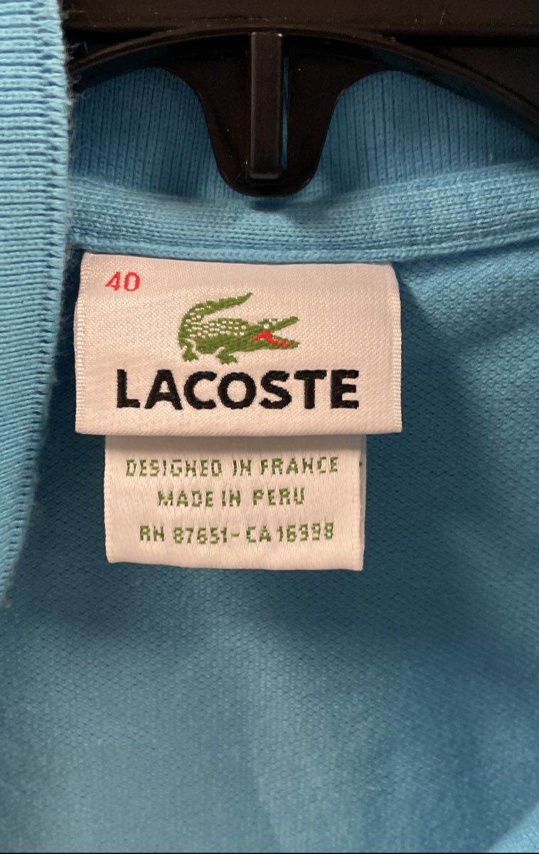 Lacoste Women's 4811L Light Blue Stretch Pique Short Sleeve Polo Shirt Sz 40