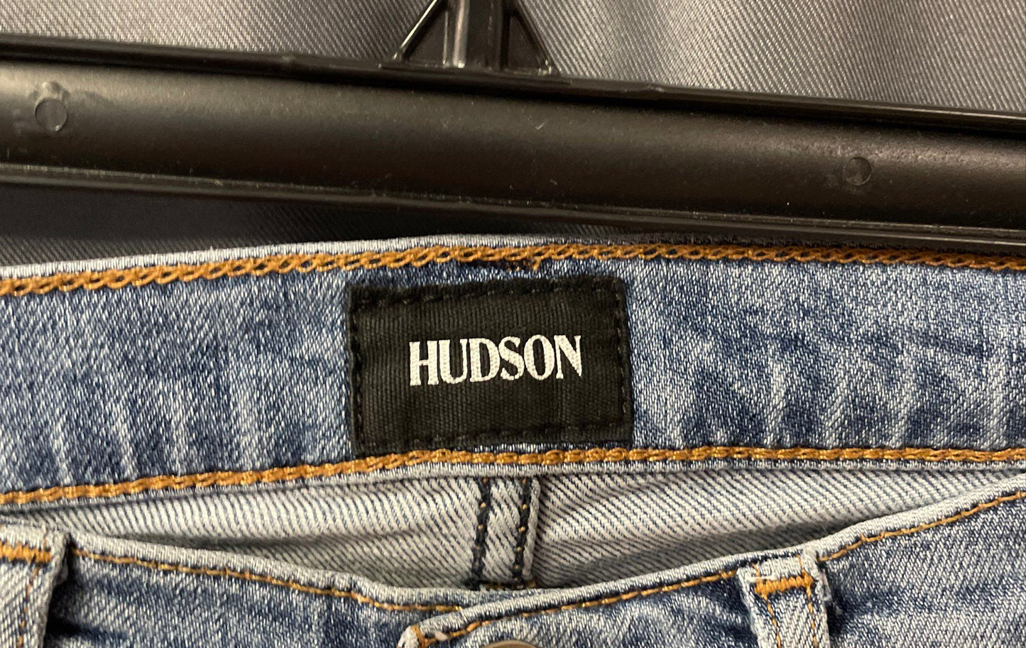 Hudson Women's Blue Distressed Straight Leg Released Frayed Hem Jeans Size 26