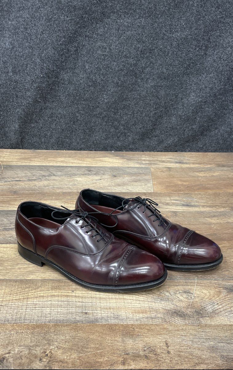 Florsheim Lexington Burgundy Leather Cap Toe Oxford Dress Shoes Men's Size 10D