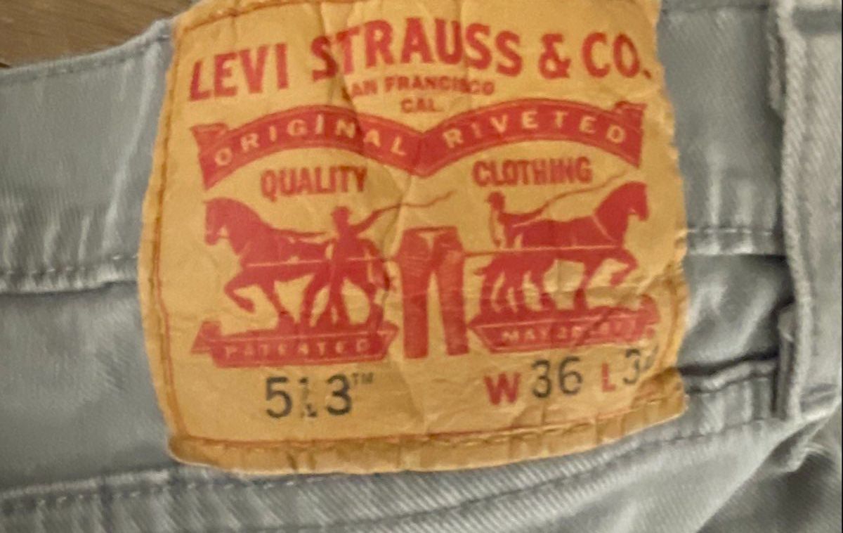 Levi Strauss & Co. Men's 513 Slim Straight Gray Denim Jeans Size 36x34