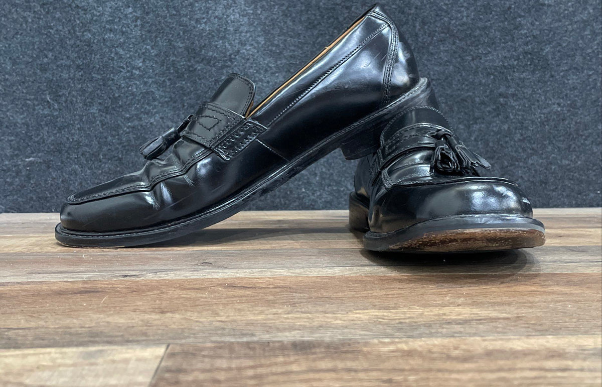 Bostonian First Flex Black Leather Tassel Loafers Men's Size 10M