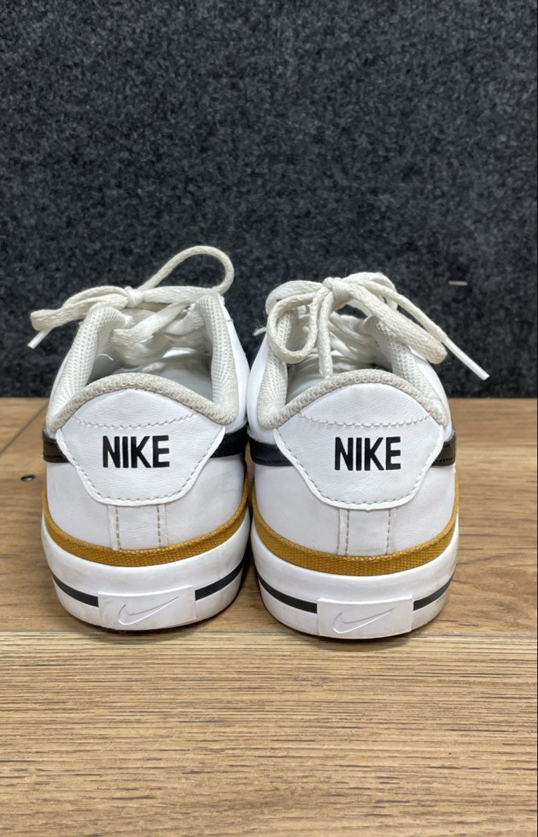 Nike Court Legacy GS White Black Ochre Kids Lifestyle Sneakers Size 4Y