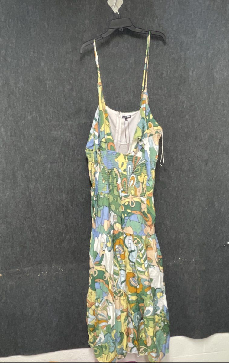 Fashion Nova Women's Kamiyah Printed Jumpsuit Multicolor Green Abstract NWT 2X