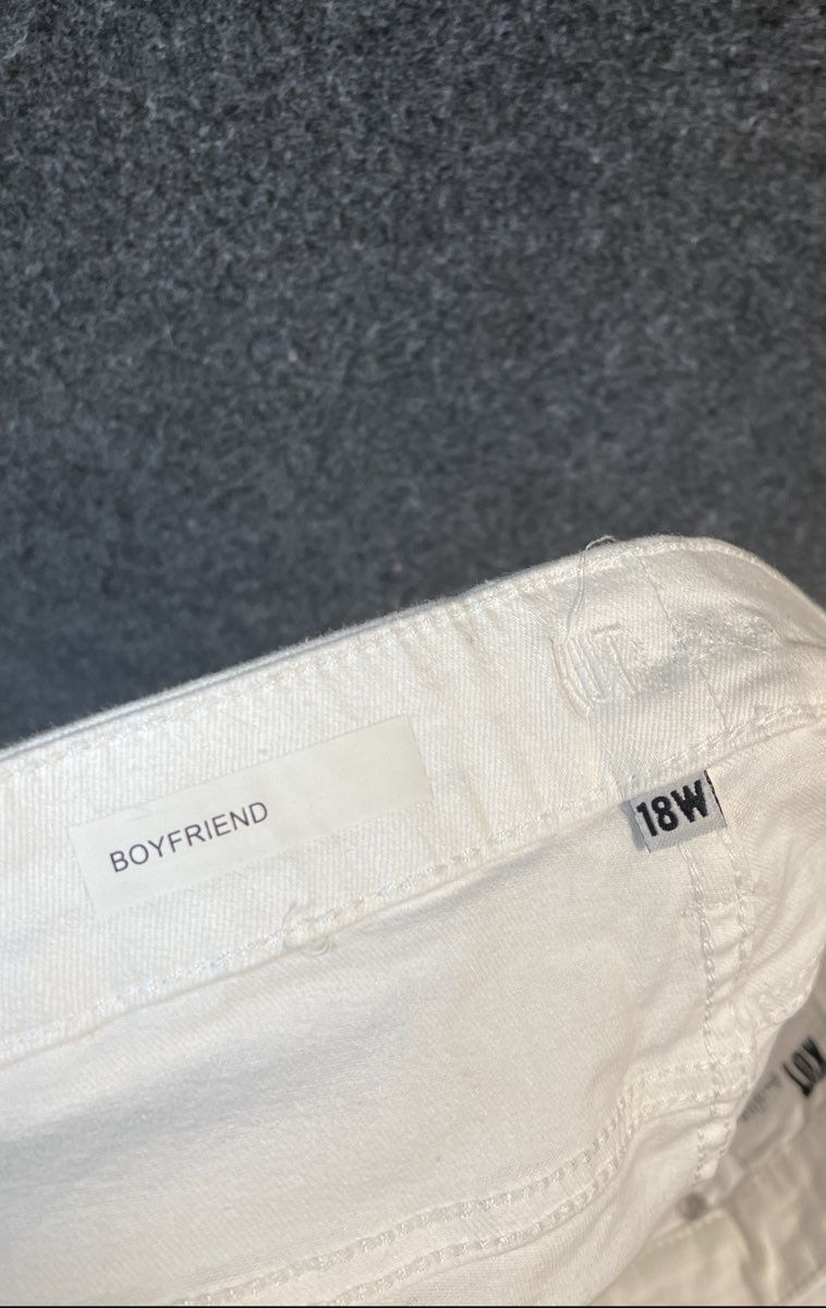 Kut from the Kloth Women's White Boyfriend Stretch Jeans Size 18W