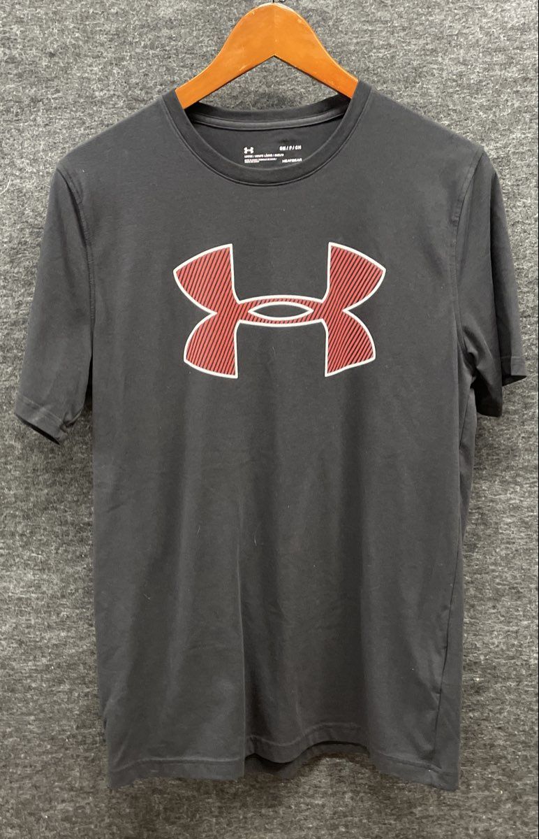 Under Armour Men's Black HeatGear Loose Logo Short Sleeve Graphic T-Shirt Sz SM
