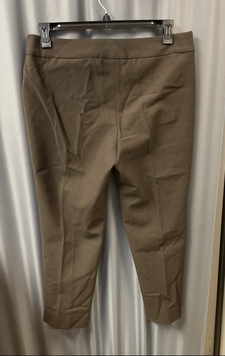 Talbots Women's Signature Brown Tapered Pants Stretch Blend Size 12P NWT