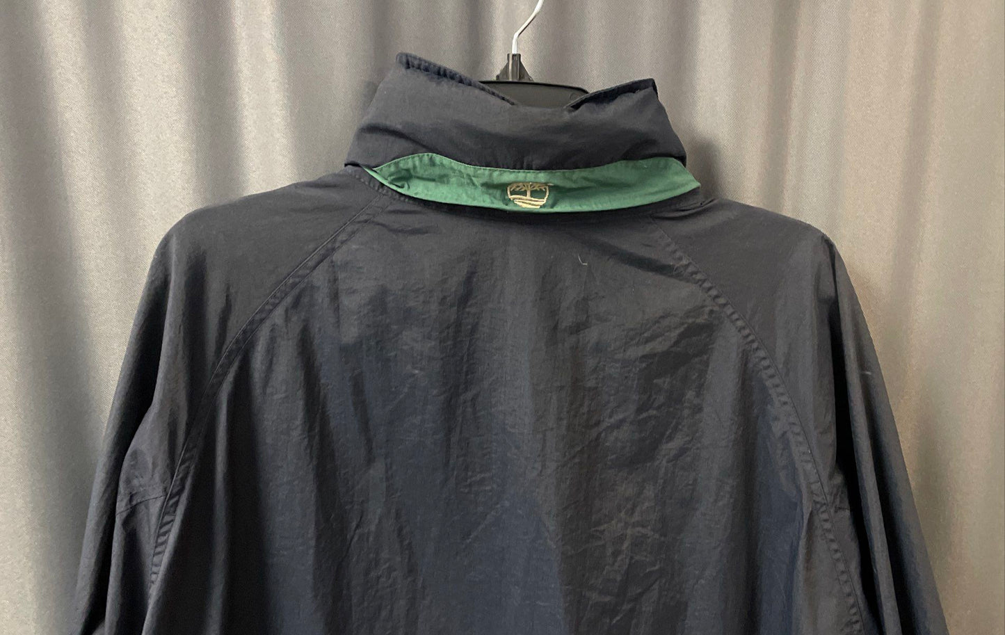 Vintage 90s Timberland Men's Blue Green Hooded Windbreaker Jacket Sz XL