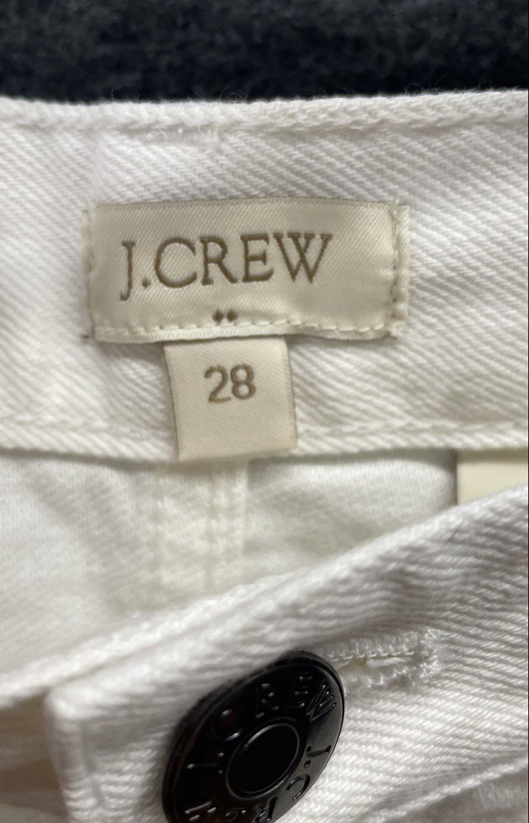 J.Crew Women's White Distressed Denim Cuffed Shorts Sz 28