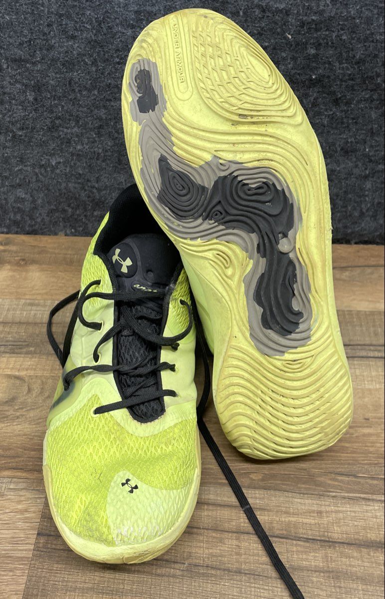 Under Armour Spawn 2 Volt Neon Yellow Black Basketball Shoes Size 12.5