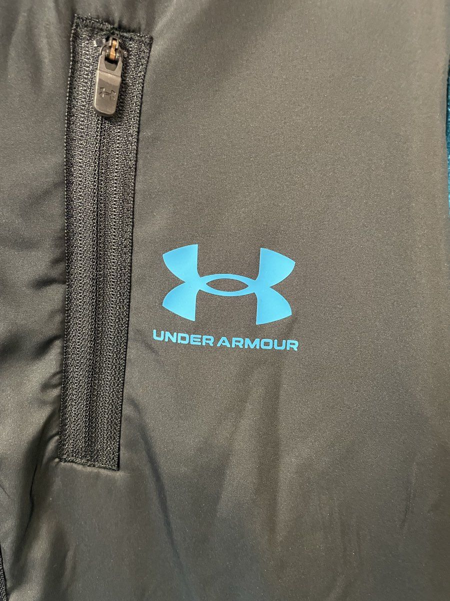 Under Armour Men's Blue Black Storm Fleece Hybrid 1/2 Zip Loose Jacket Sz XL