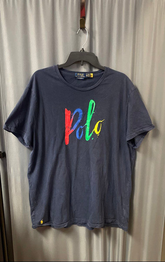 Polo Ralph Lauren Men's Navy Custom Slim Fit Script Graphic T-Shirt Sz XXL