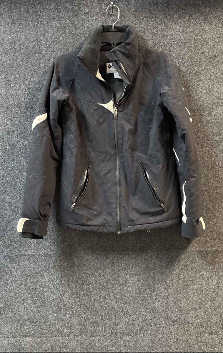 Columbia Women's Titanium Omni-Heat Ski Jacket Black Geometric Print Sz S