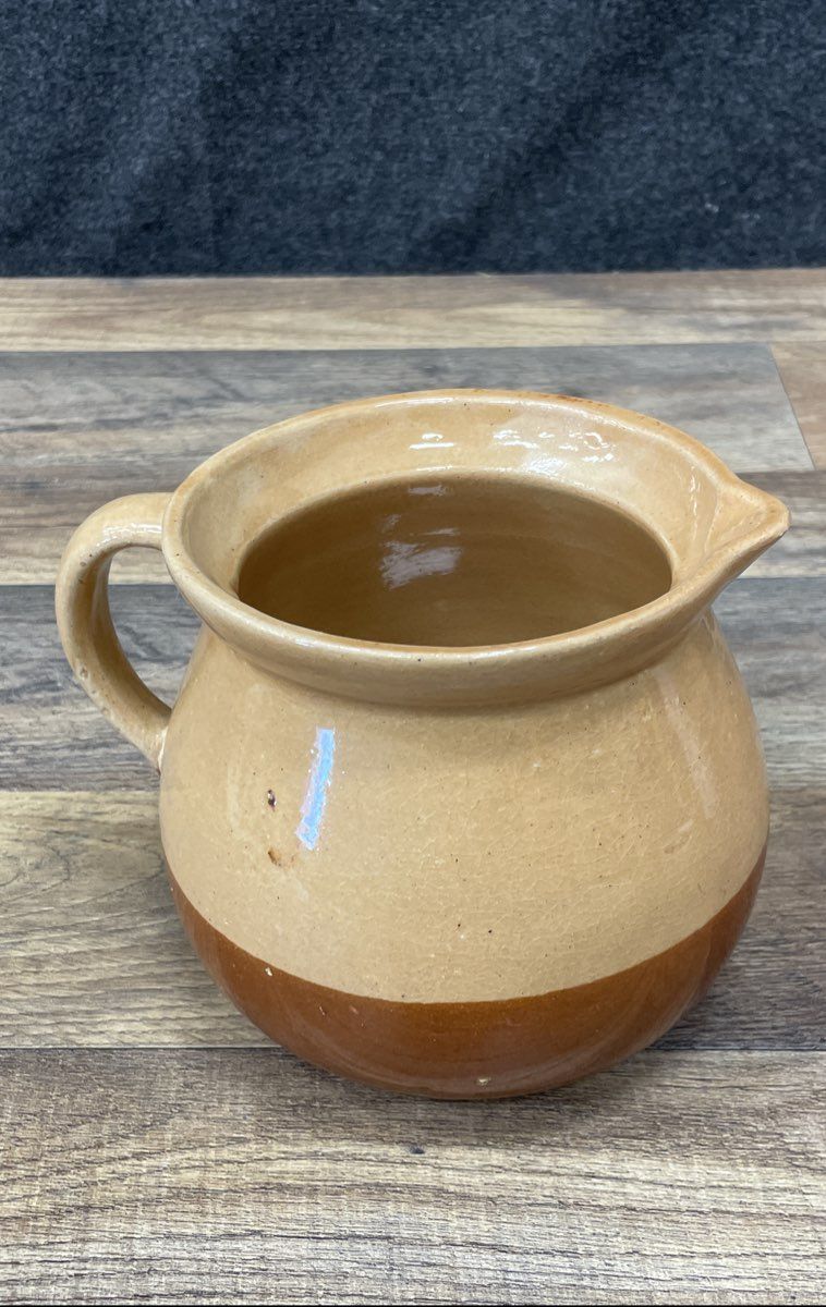 Vintage Cabinart Bake Ware Ceramic Pitcher Creamer USA Log Cabin Motif