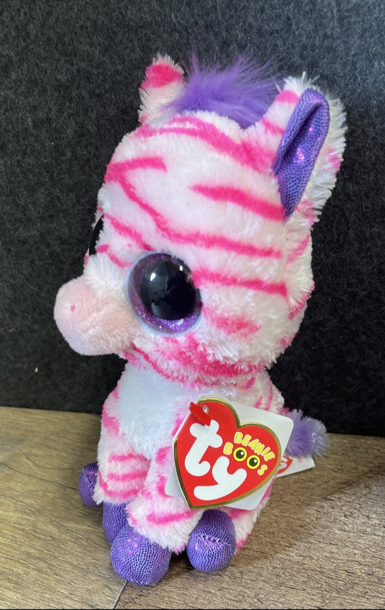 Ty Beanie Boos Plush Toy Lot of 3 Halloween Ghost Bat Zebra With Tags