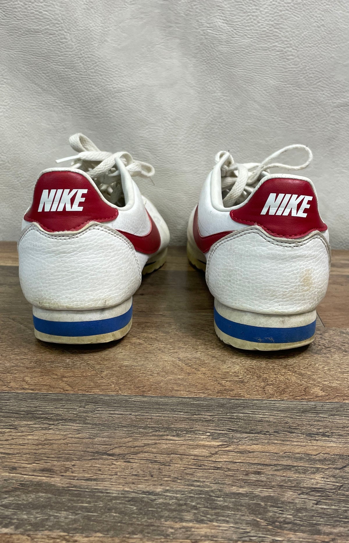 Nike Cortez Basic Leather White Varsity Red Royal Sneakers Size 10.5