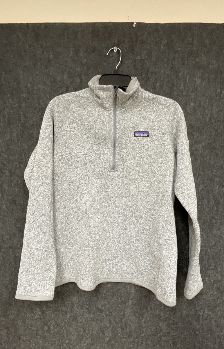 Patagonia Women's Better Sweater 1/4 Zip Fleece Jacket Heathered Gray Sz L