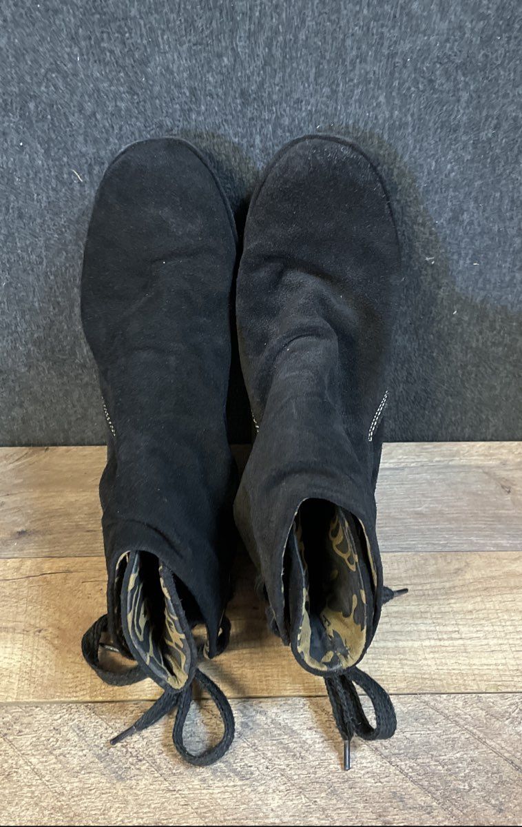 Fly London Yip Black Suede Wedge Ankle Boots Size 39
