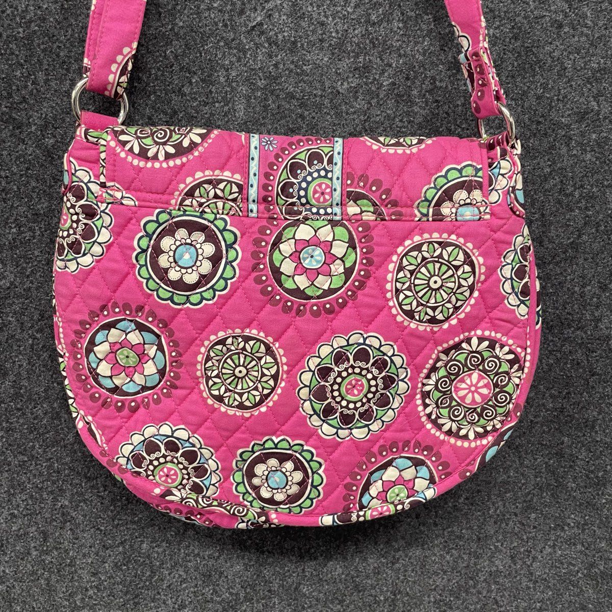Vera Bradley Cupcakes Pink Saddle Up Flap Shoulder Bag NWT Quilted Cotton