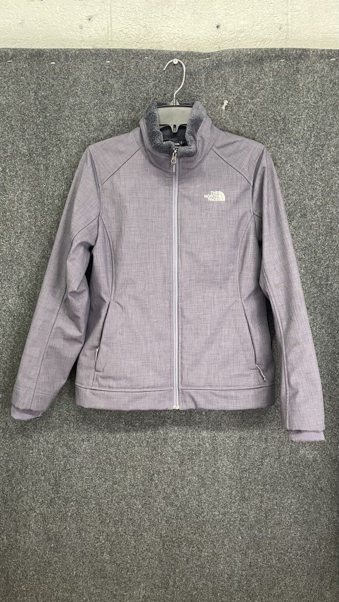 The North Face Women's Blue Heathered Apex Softshell Jacket Raschel Fleece Sz M
