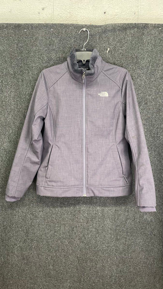 The North Face Women's Blue Heathered Apex Softshell Jacket Raschel Fleece Sz M