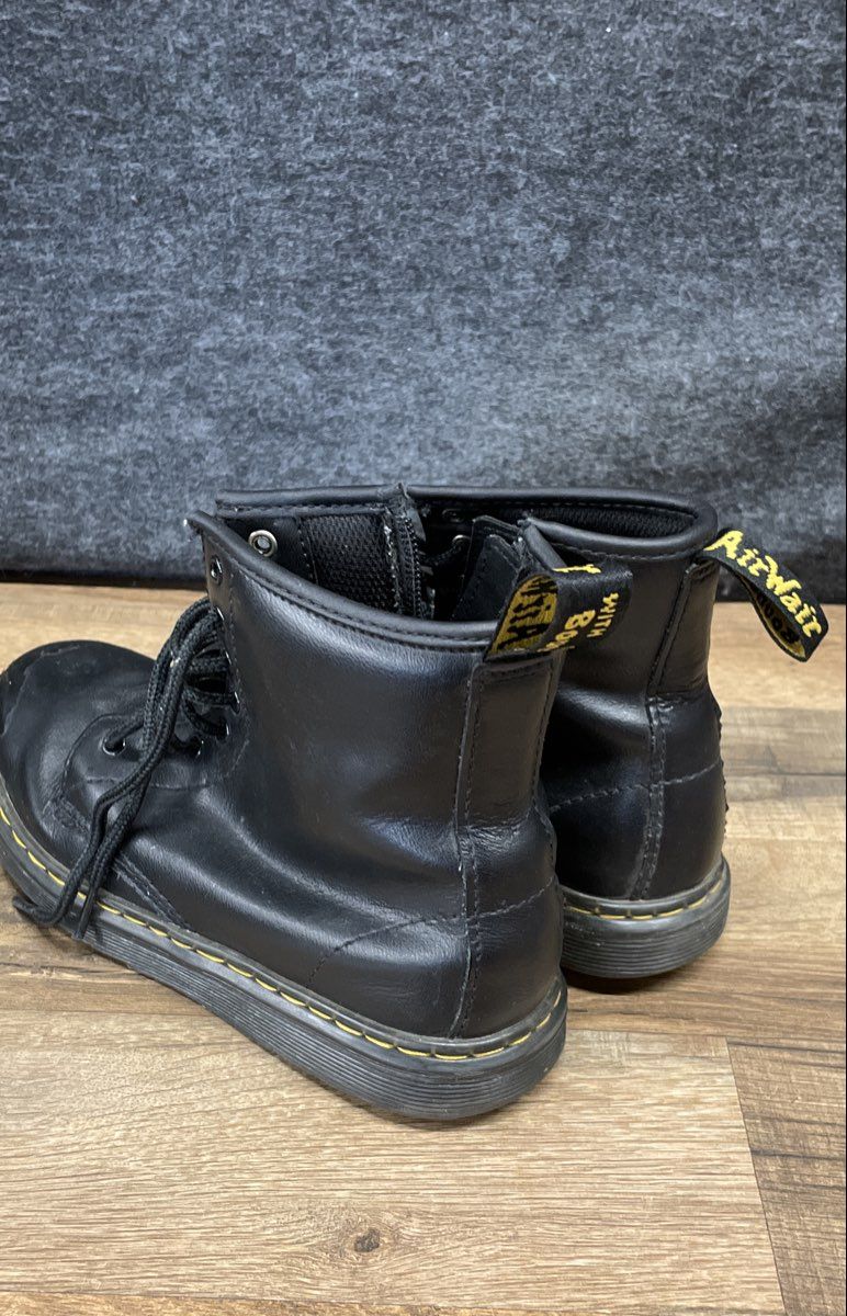 Dr. Martens Zavala J Black Leather Combat Boots Size US M 4 / L 5