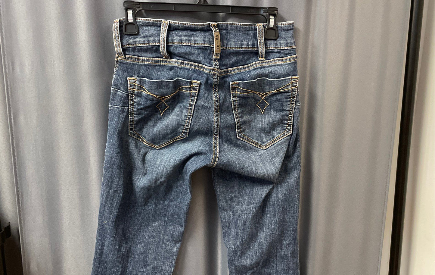Ariat Women's Blue R.E.A.L. Denim Perfect Rise Flare Raw Hem Jeans Sz 27XL