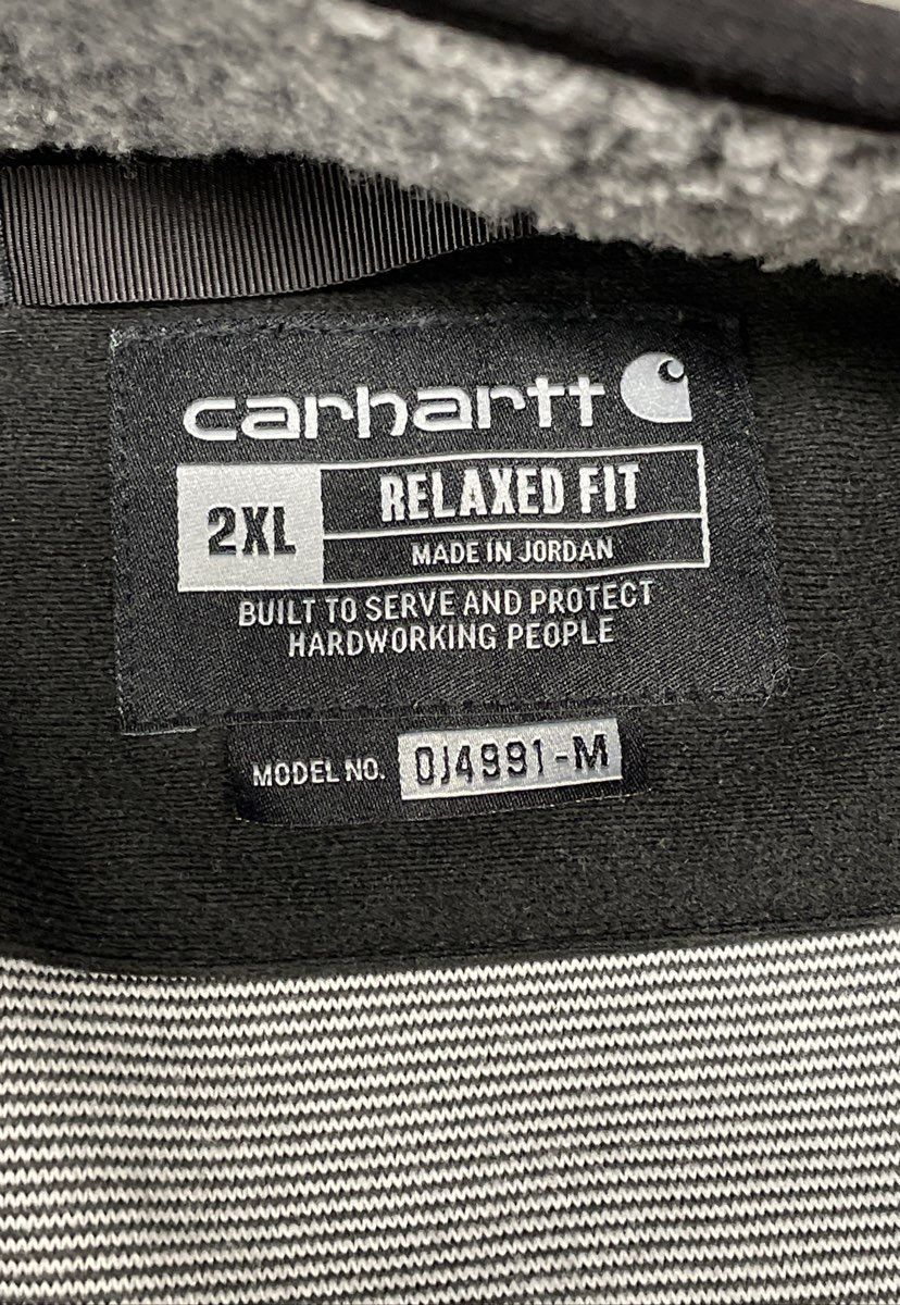 Carhartt Men's Sherpa Fleece Half Snap Pullover Gray Relaxed Fit Size M