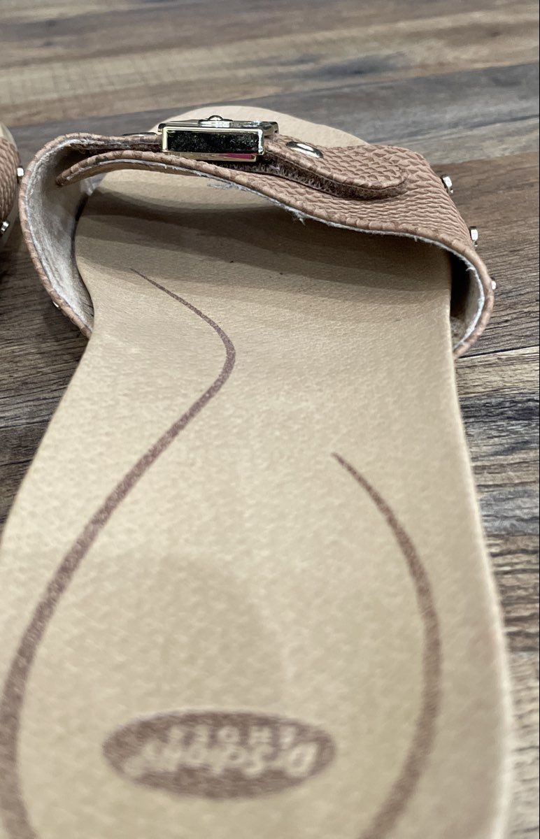 Dr. Scholl's Brown Faux Snakeskin Buckle Slide Sandals Women's Size 10M