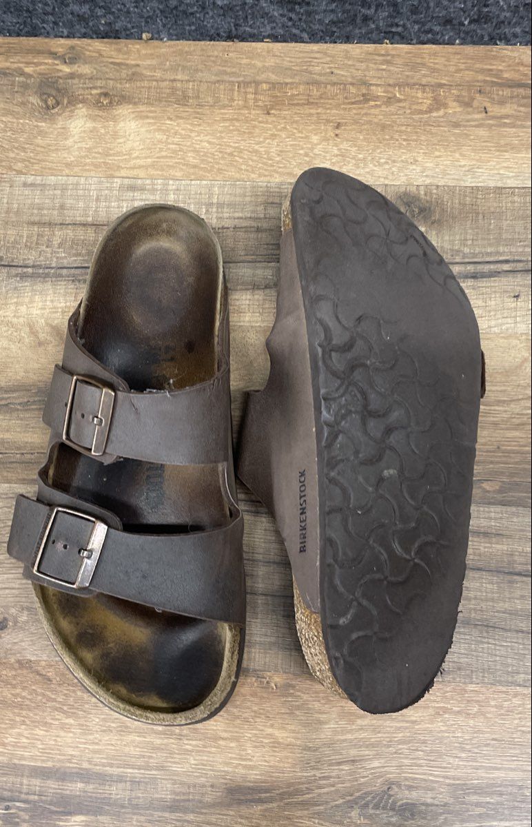 Birkenstock Arizona Brown Leather Two-Strap Sandals Size Men's 8 / Women's 10