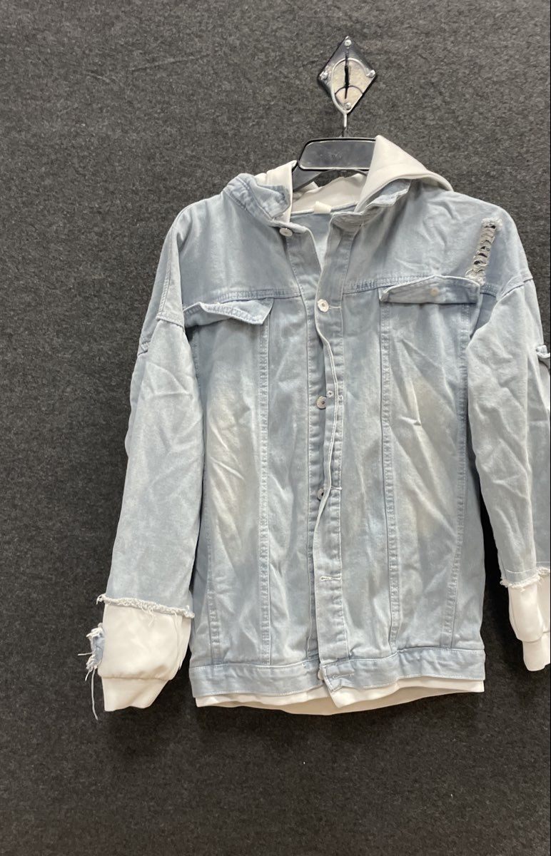 Toilet-Bound Hanako-kun Anime Men's Distressed Hooded Denim Jacket Sz XL