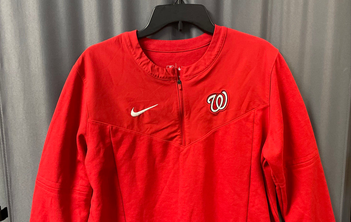 Nike Men's Washington Nationals Red Dri-Fit 1/4 Zip Pullover Sz M