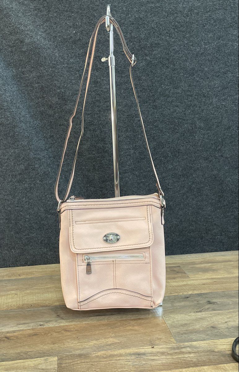 b.o.c. Born Concept Peach Pink Faux Leather Crossbody Bag Handbag