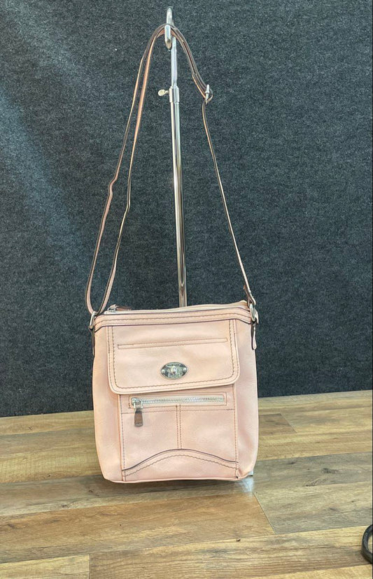 b.o.c. Born Concept Peach Pink Faux Leather Crossbody Bag Handbag