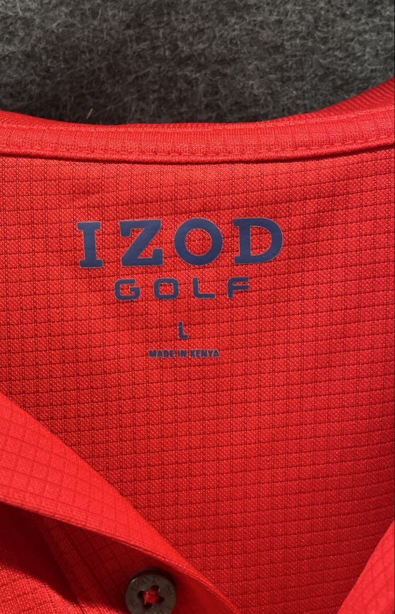 Izod Golf Men's Red Short Sleeve Performance Polo Shirt Sz L