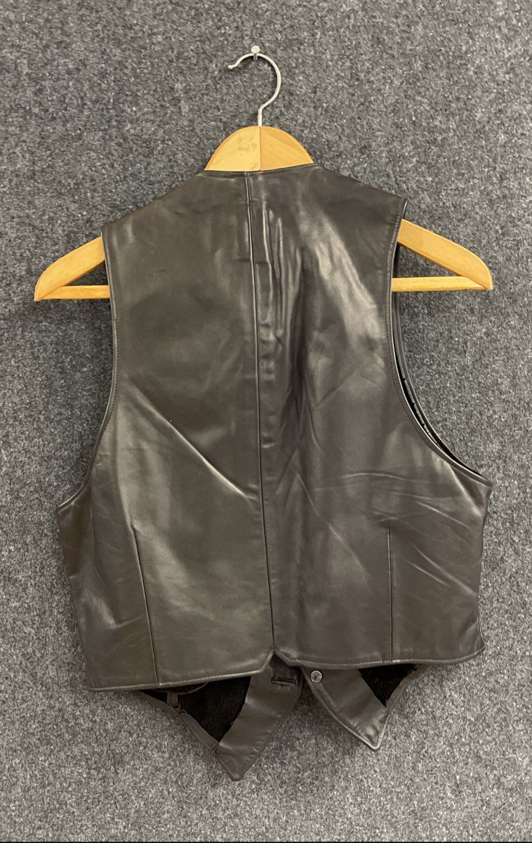 Sea Dream Leather Men's Black Vest Buffalo Nickel Buttons Vintage 90s Size 44