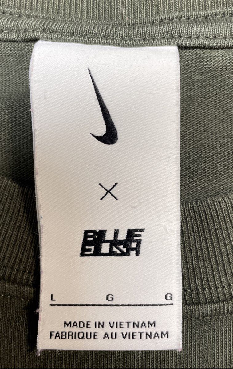 Nike Men's x Billie Eilish T-Shirt Sequoia Green Vertical Swoosh Sz L