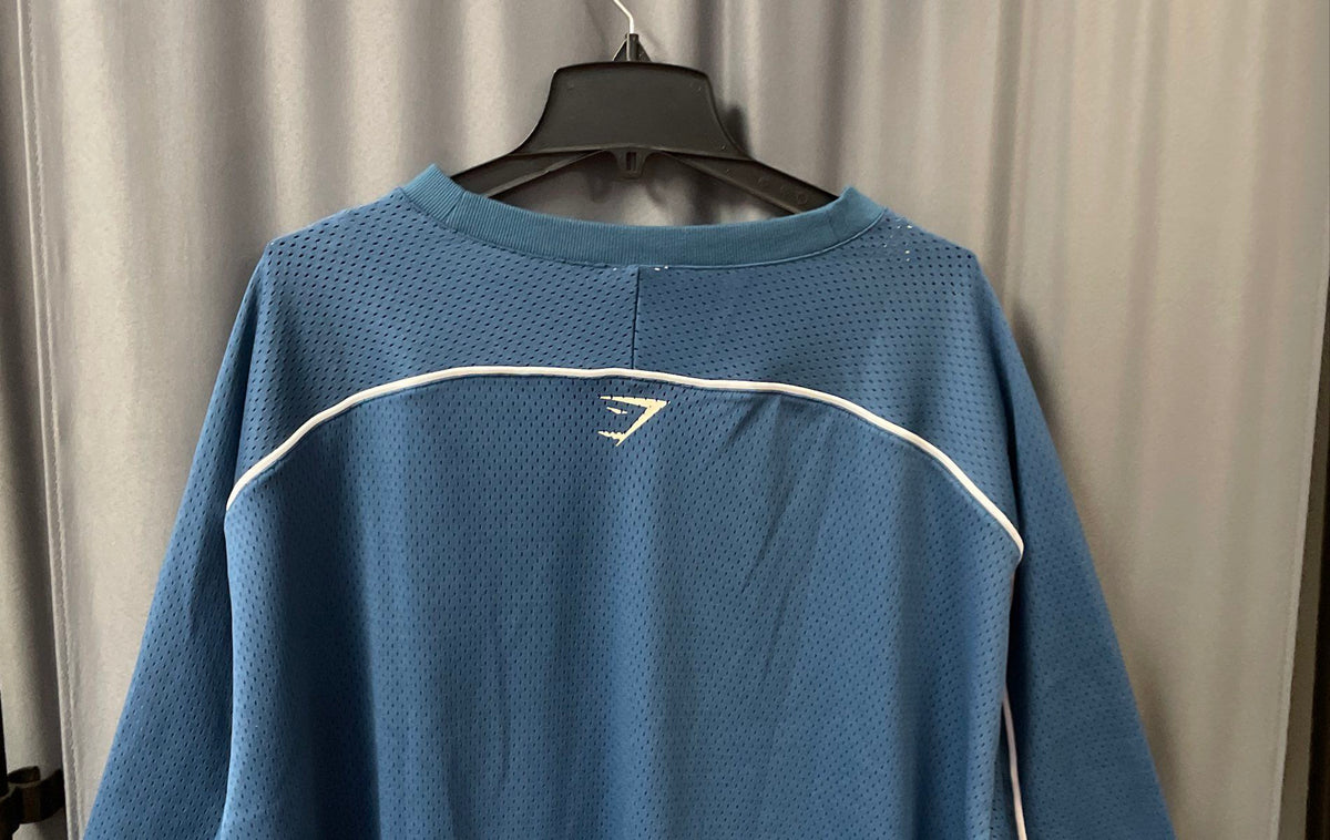 Gymshark Men's Teal Blue Lifting Club Jersey Mesh V-Neck Sz 3XL