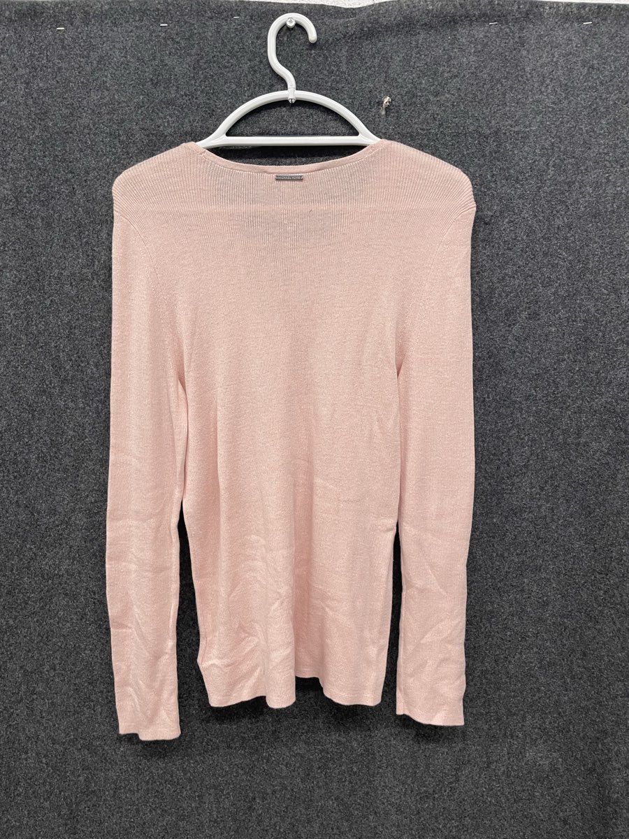 Michael Kors Women's Blossom Pink Lace-up Grommet V-Neck Sweater NWT Sz XL