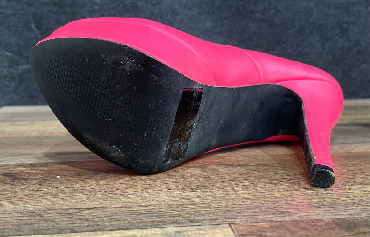 Charlotte Russe Neon Pink Platform Stiletto Ankle Strap Heels Size 7