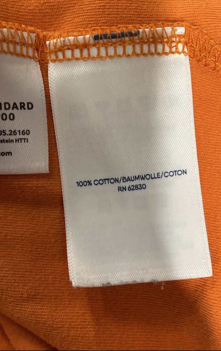 Lands' End Men's Orange Solid 100% Cotton Short Sleeve Polo Shirt Size L