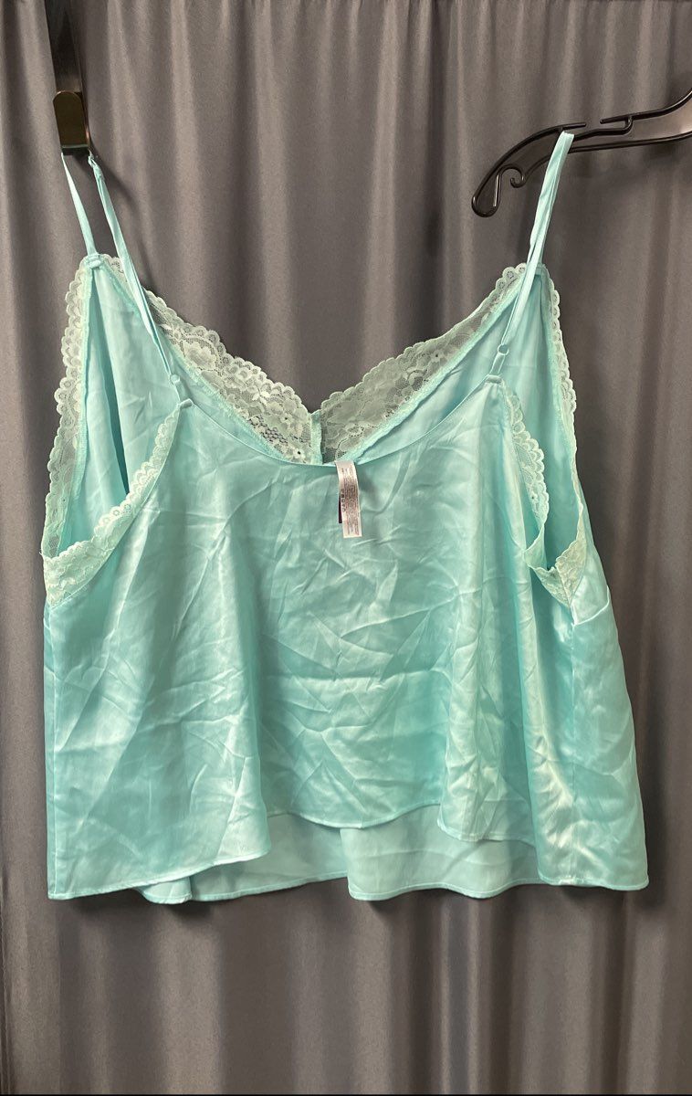Adore Me Women's Green Floral Satin Pajama Set Cami & Shorts Lace Trim Sz 2X