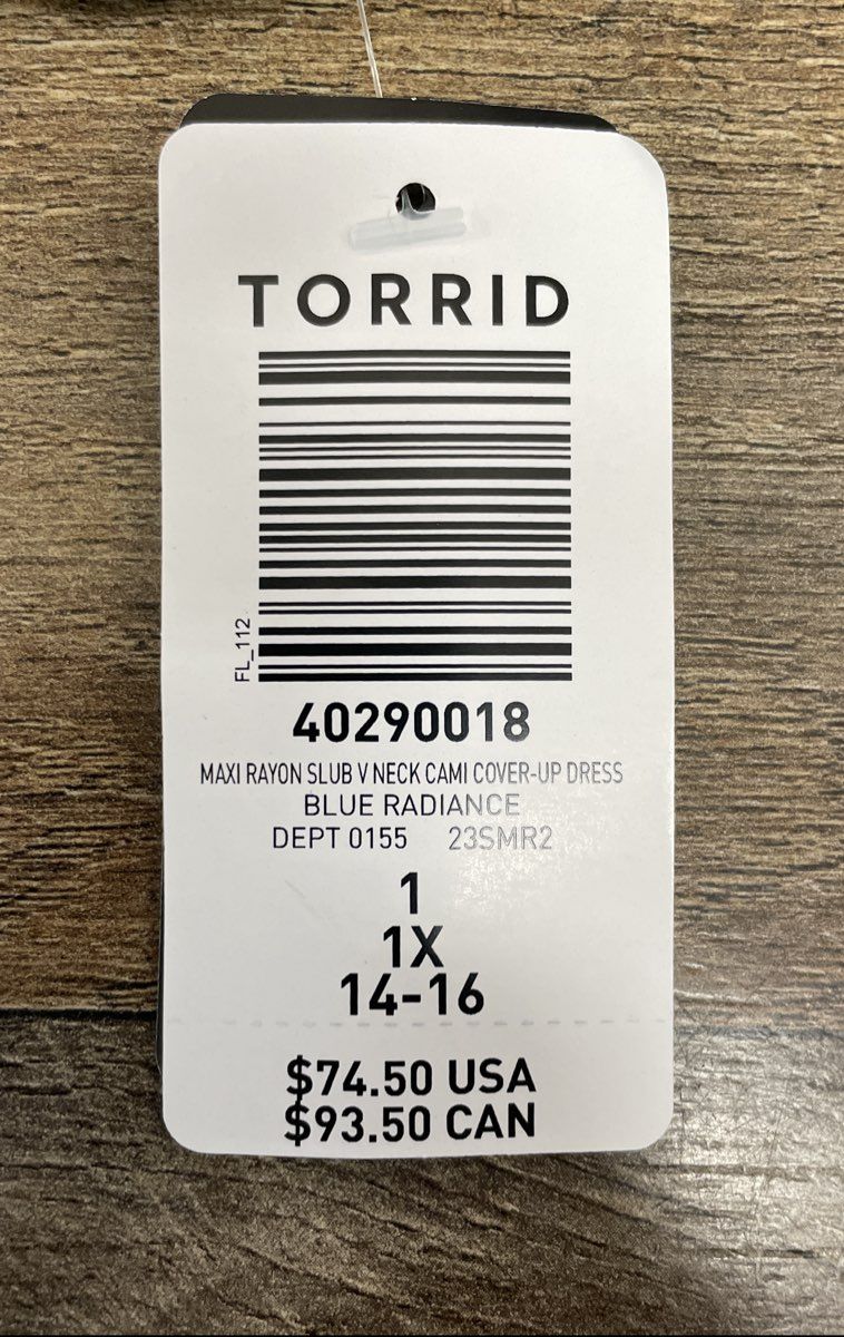Torrid Women's Blue Radiance Rayon Slub V-Neck Maxi Cami Cover-Up Dress NWT 1X