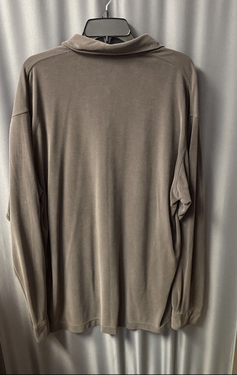 Columbia Men's Gray XCO Ribbed Long Sleeve Polo Shirt Sz XXL