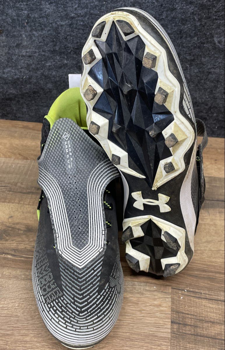 Under Armour Hammer MC Black Grey Lime Green Lacrosse Football Cleats Size 9