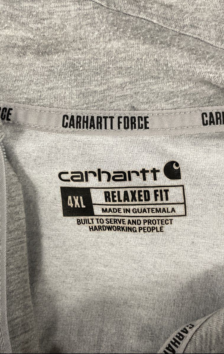 Carhartt Men's Heather Gray Force Relaxed Fit Quarter Zip Pocket Shirt Sz 4XL